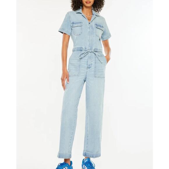 Kancan Paula Wide Leg Coveralls Denim Small - Picture 2 of 15
